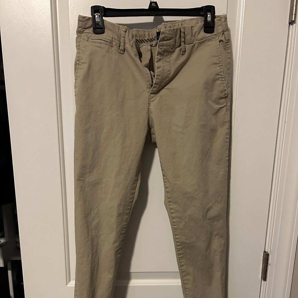 Khaki AE Skinny Fit Pants